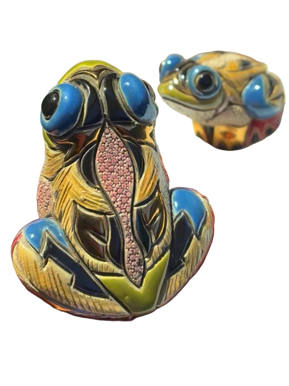 Gorgeous Handmade De Rosa Frog Figures